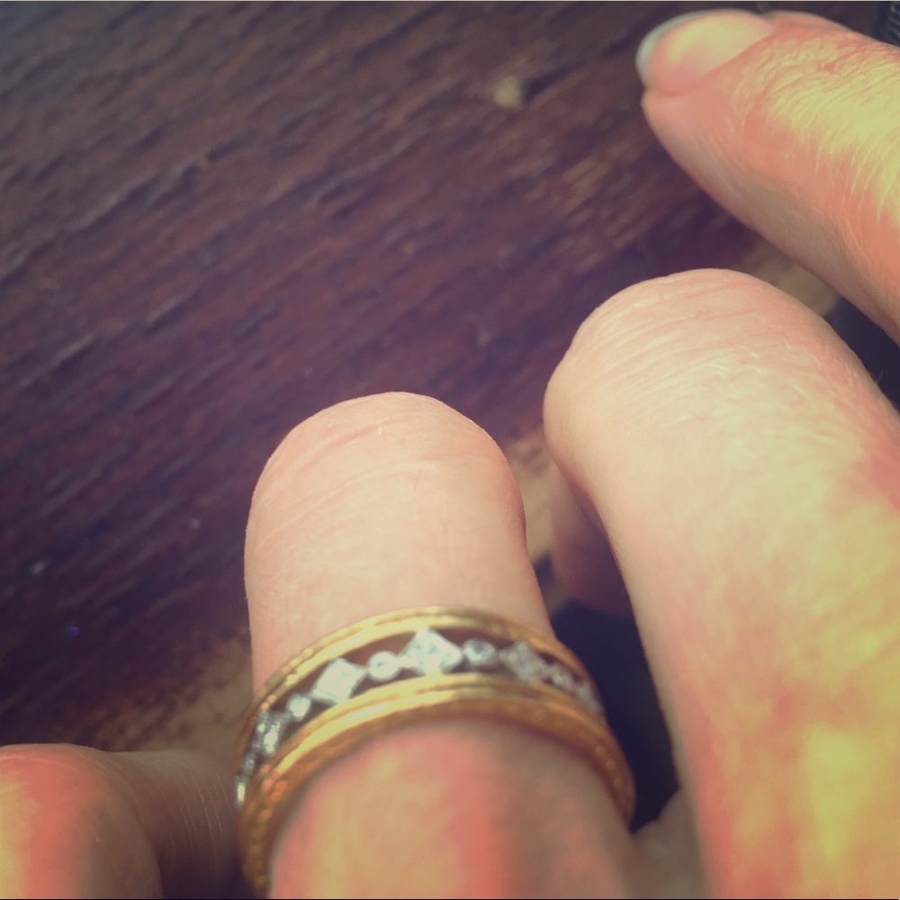 Cathy Waterman Platinum Gold Diamond Ring